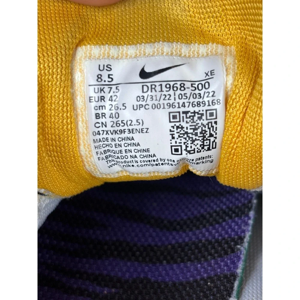 Nike Air Zoom Pegasus 39 LSU Tigers Purple Gold Running Shoe DR1968-500 Mens 8.5
